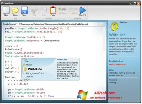 Screenshot Small Basic Windows 7