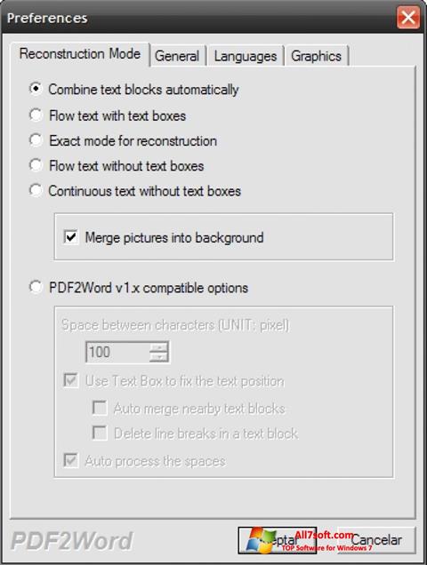 Screenshot PDF2Word Windows 7