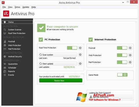 Screenshot Avira Antivirus Windows 7