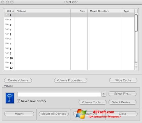 Screenshot TrueCrypt Windows 7