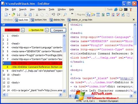 Screenshot EmEditor Windows 7