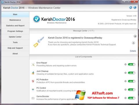 Screenshot Kerish Doctor Windows 7