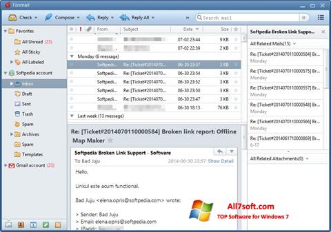 Screenshot FoxMail Windows 7