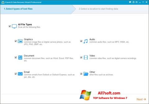 Screenshot EaseUS Data Recovery Wizard Windows 7